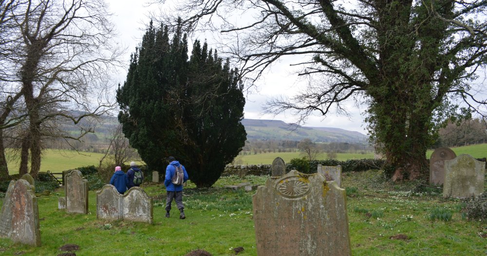 The graveyard of St Oswald's Church, Thornton Steward Jervaulx Abbey circular walk