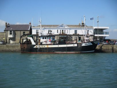 Fishing vessel DA70 DA.70 MIANDA moored at Howth harbour, Co. Dublin, Ireland