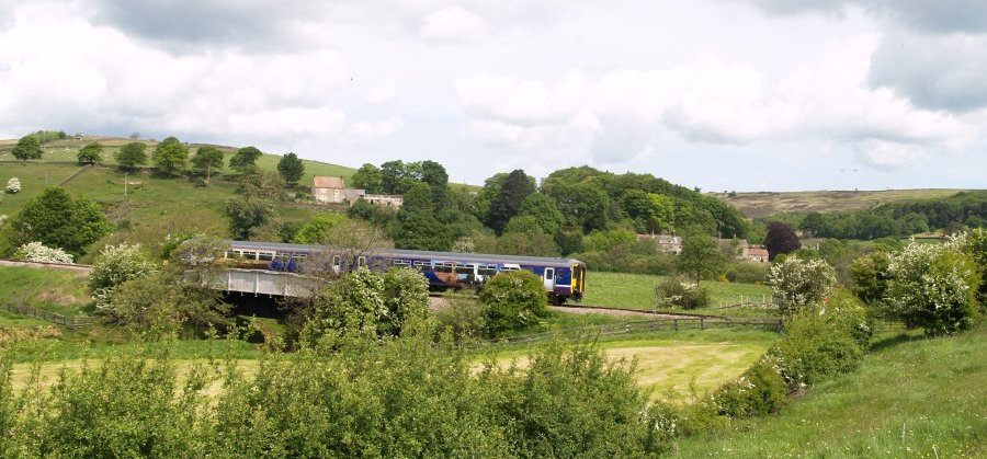 Location 10c: Train passing over the River Esk near Danby Lodge between Danby and Lealholm stations.
