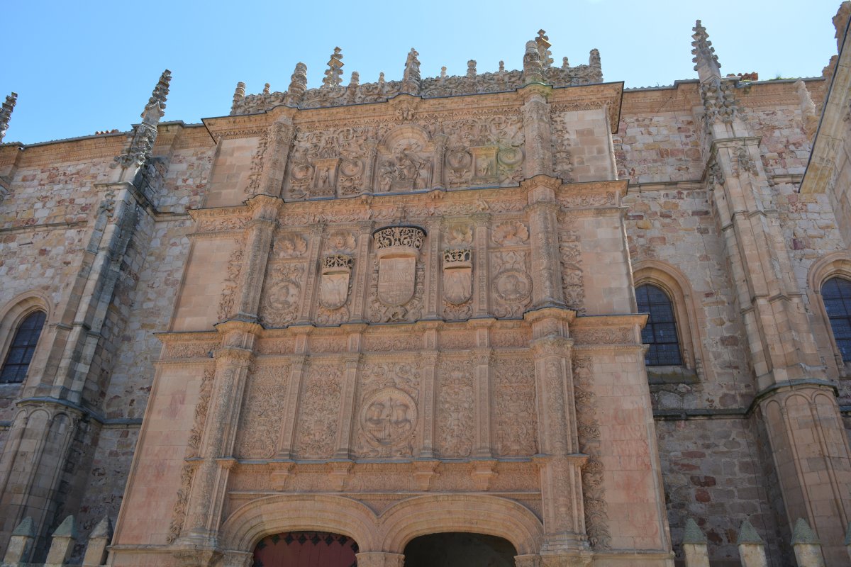 Salamanca University, the facade of the original main building Salamanca, Spain