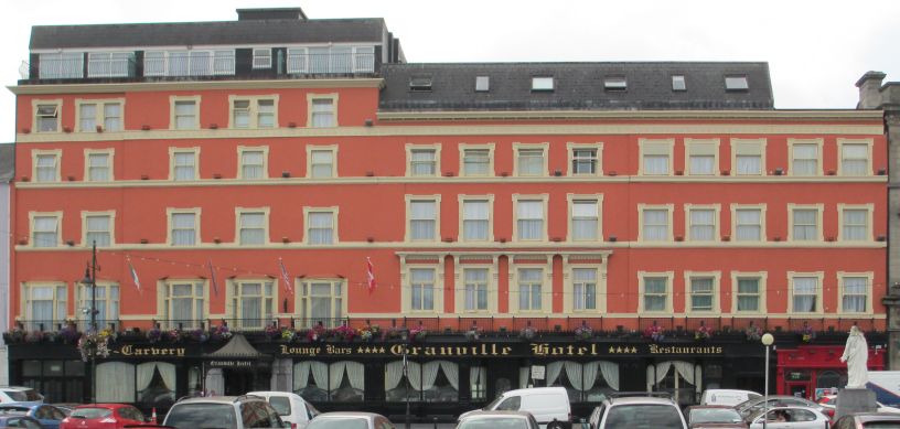 The full facade of the Granville Hotel Waterford quayside waterfront