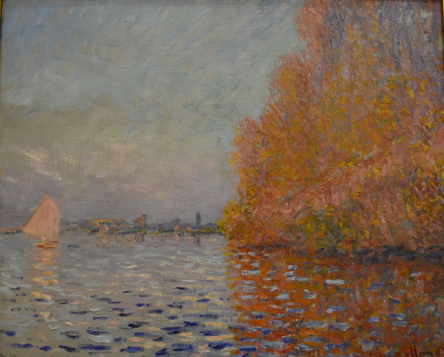 'Argenteuil Basin with a Single Sailboat', oil on canvas 1874 by the French artist Claude Monet National Gallery of Ireland, Dublin