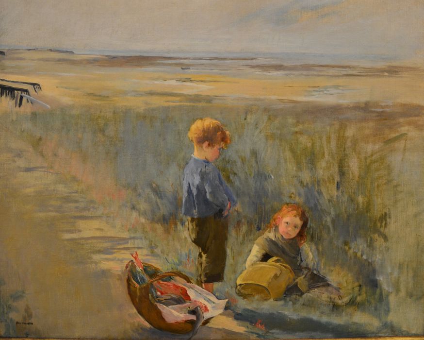 'Children on the Sand Dunes', oil on canvas 1877-1878 by the French artist Eva Gonzales National Gallery of Ireland, Dublin