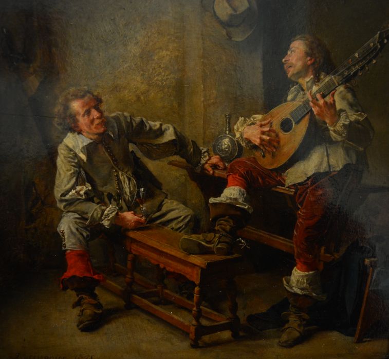 'A Song', oil on panel 1875, by the French artist-painter Ernest Meissonier National Gallery of Ireland, Dublin