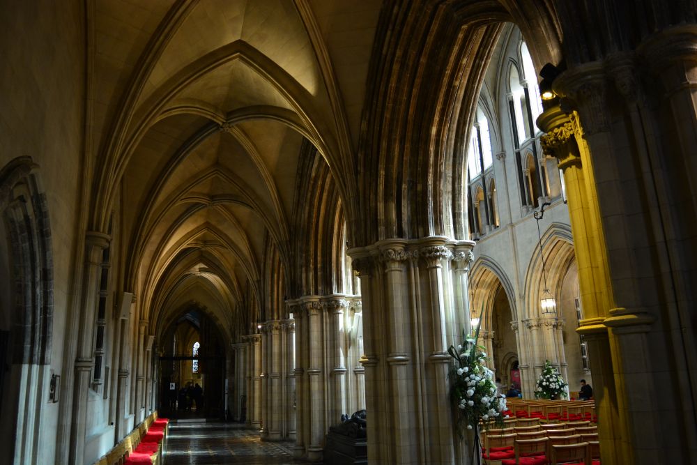 Architectural details of the vaulting of the north aisle of the nave of Christ Church Cathedral, Dublin