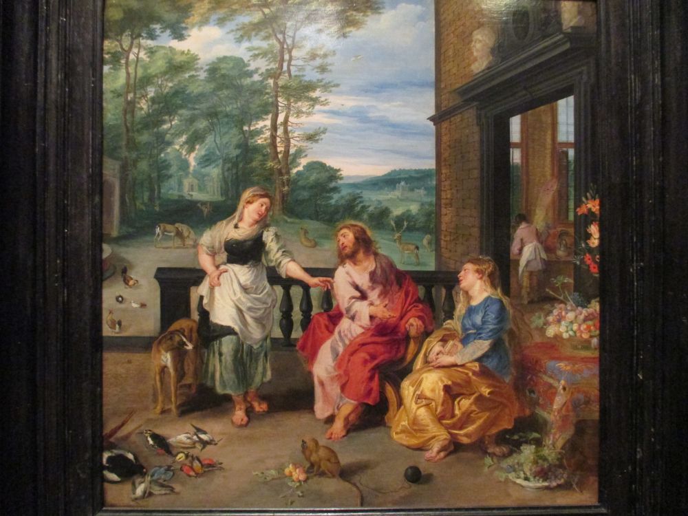 'Christ in the House of Martha and David', 1628 painting by the artist Jan Brueghel the Younger and Peter Paul Rubens National Gallery of Ireland, Dublin