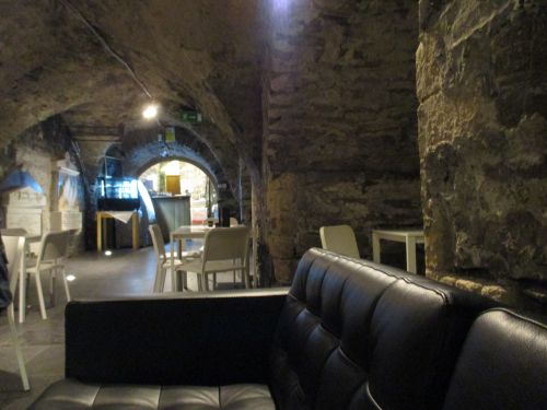 The cafe and artistic displays in the crypt of Christ Church Cathedral, Dublin