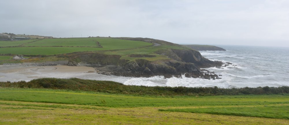 Views of Kilmurrin Cove from the west Copper Coast Drive, Co. Waterford, Ireland