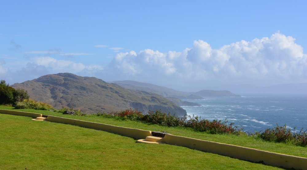 Buddhist Centre Temple of Dzogchen, Beara View from the 'silent' area meditation garden of the of the Temple of Dzogchen Buddhist Centre on the Ring of Beara Peninsula tour of the Wild Atlantic Way Co. West Cork