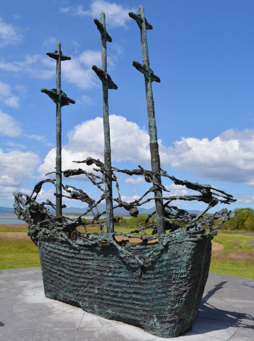 National Famine Memorial, Murrisk, ship sculpture