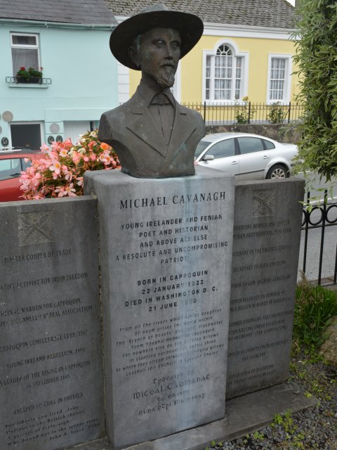 memorial statue to Michael Cavanagh (1822-1900)in the town of Cappoquin, Co. Waterford, Ireland