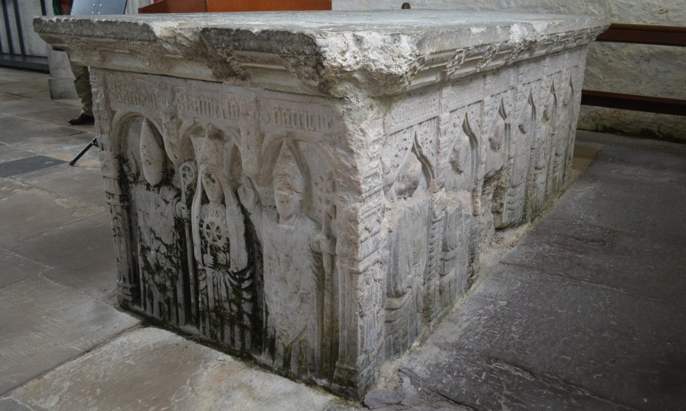 tomb of John MacCragh and his wife Catherine Prendergast (1557) and Donnell MacCragh (1548) in the nave of St Carthage Cathedral Town of Lismore, Co. Waterford, Republic of Ireland