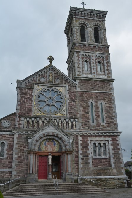 The entrance to St Carthage Church, the Roman Catholic Cathedral in Town of Lismore, Co. Waterford, Republic of Ireland