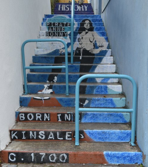 steps brightly painted to commemorate the pirate 'queen' Annie Bonny, born~1700 Kinsale, Co. Cork, West of Ireland