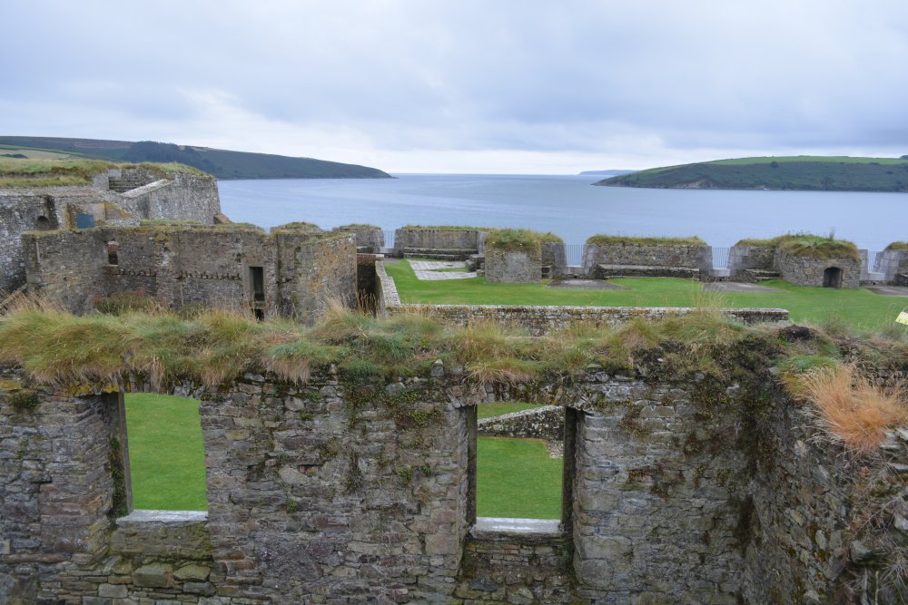 On the far left the Charles Bastion and in the foreground the gun emplacements pointing seaward from the Charles Fort Kinsale Harbour Co. Cork Ireland