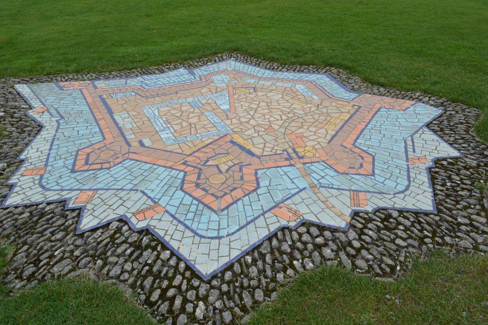 Star shape tiled mosaic near entrance to Charles Fort Kinsale Harbour Co. Cork Ireland