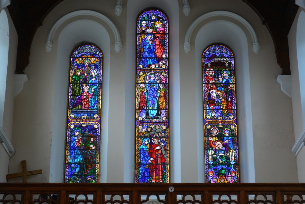 Harry Clarke stained glass windows of the Church of the Nativity of the Blessed Virgin Mary, Timoleague, Co. Cork, Ireland