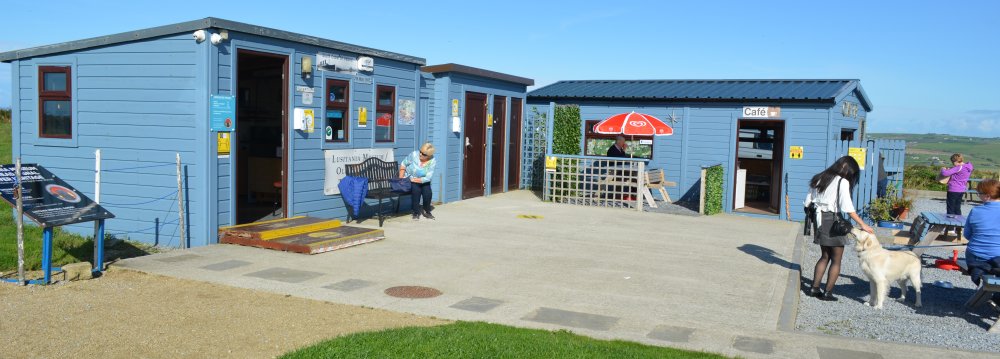 Lusitania museum ticket office, gift shop and toilets and cafe at the Old Head of Kinsale, Co. Cork, Ireland