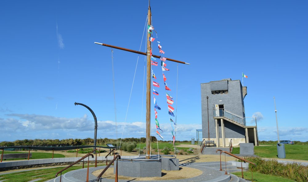 Lusitania Memorial Garden by the old signal tower (watch tower) at the Old Head of Kinsale, Co. Cork, Ireland