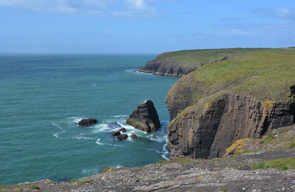 Scenic Cliff Walk from Dunmore East to Portally beach, Co. Waterford, Ireland
