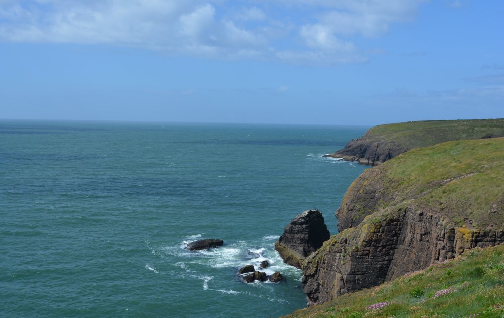 Scenic Cliff Walk from Dunmore East to Portally beach, Co. Waterford, Ireland