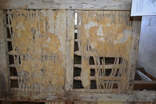 Timber (woven sticks, wattle) and daub (caked mud) construction from the later 16th century Tintern Abbey, Co. Wexford, Ireland