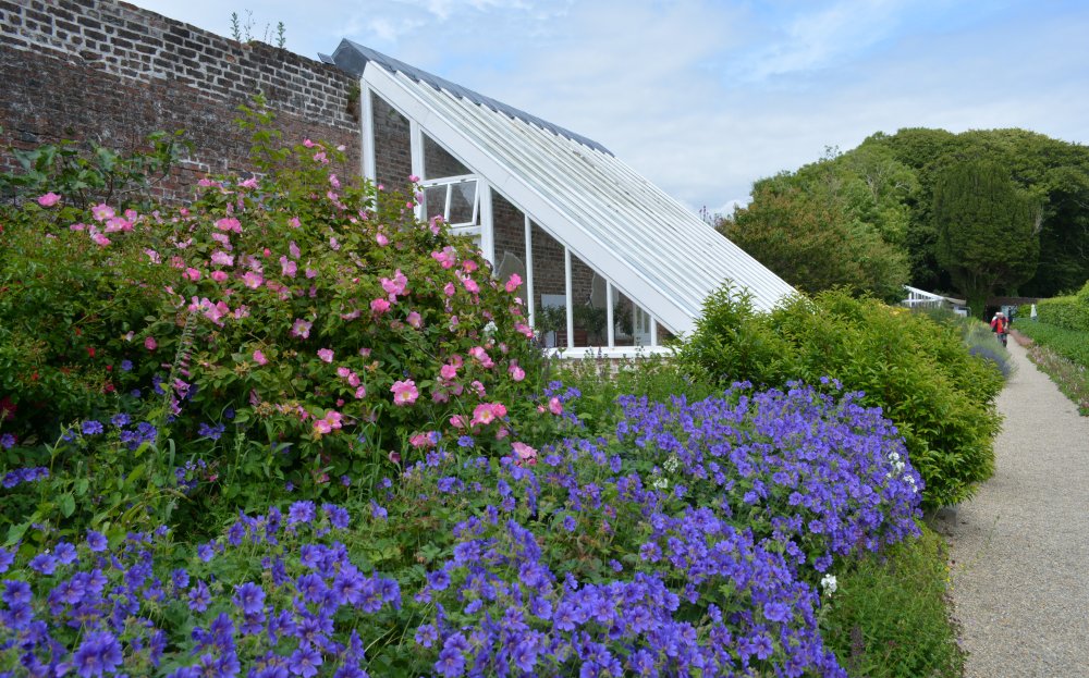 The fully restored glasshouse where you can purchase a bottle cider from the Colclough Walled Garden, Tintern, Co. Wexford 