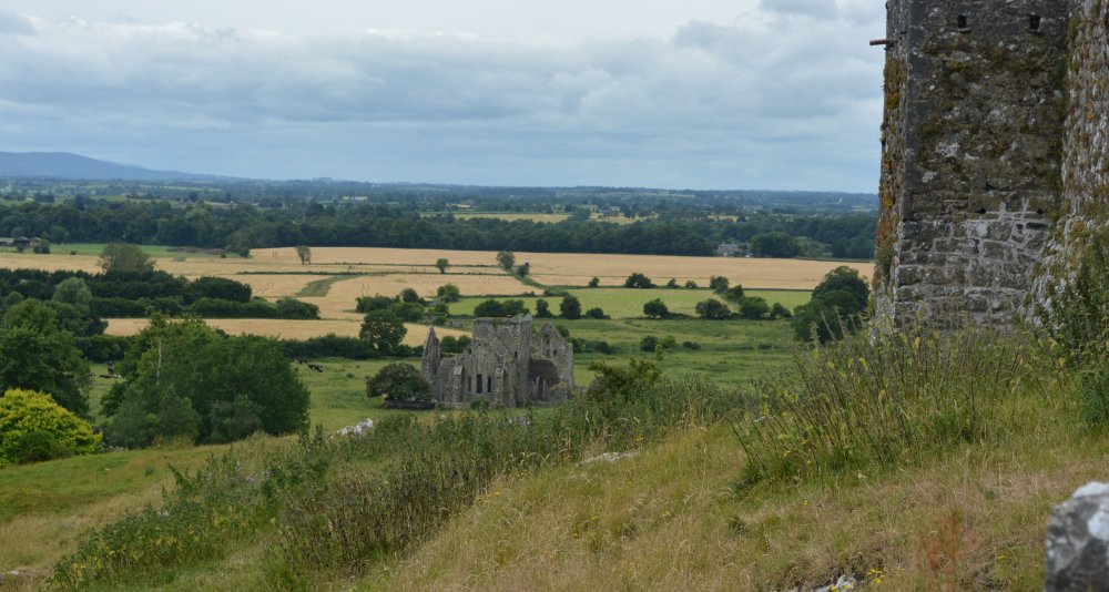 A view of Hore Abbey from beneath the walls of the Rock of Cashel, Tipperary, historic Ireland