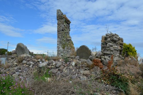 The ruins of the medieval Killea church high above Dunmore East, Co. Waterford, Ireland