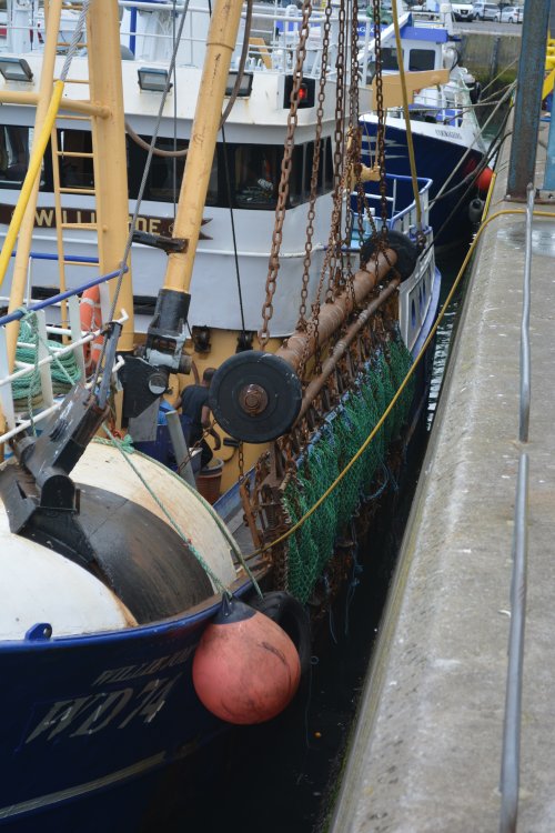 The fishing gear of the beam trawler  WD40 WILLIE JOE Howth harbour, Co. Dublin, Ireland