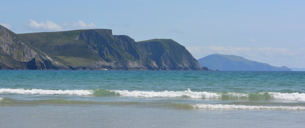 The Minaun Cliffs from the beach at Keel, Achill Island, Co. Mayo, Ireland