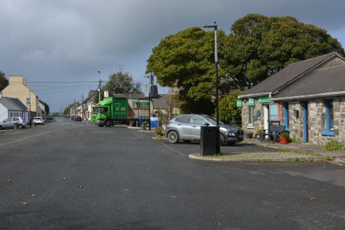 Main village street and post office bookshop in Carrigaholt, Co. Clare, West of Ireland