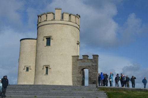 19th century O'Brien's Tower built in 1835 as a 'tea house' for Victorian tourists and guests Cliffs of Moher, Co. Clare,  Wild Atlantic Way, West of Ireland Coast