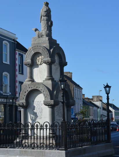 memorial to Manchester Martyrs who were executed in Salford, Manchester in 1867 daring rescue of a Fenian prisoner. The monument is a statue of the Maid of Erin in Kilrush, Co. Clare, West of Ireland