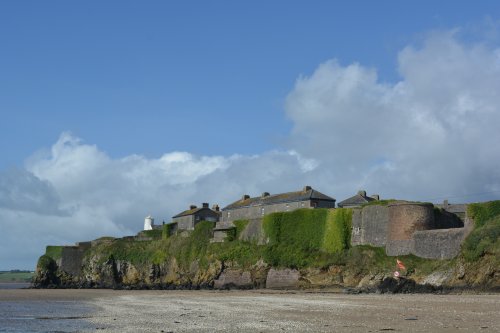 Duncannon Fort on the cliffs above Duncannon Beach, Co. Wexford, south-east Ireland