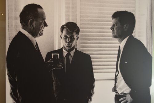 Photographs of JFK in the exhibition centre of The John F. Kennedy Arboretum JFK Park