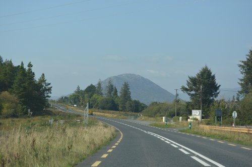 Driving across Connemara on the N59 road west of Galway, Ireland