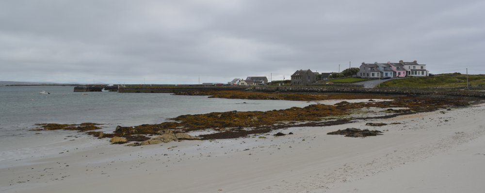 The tiny hamlet of Bunowen, beach and harbour Connemara, Co. Galway, Ireland