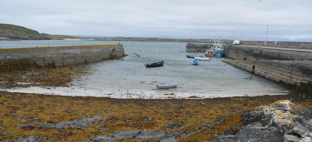 Bunowen Harbour and a few fishing boats Connemara, Co. Galway, Ireland