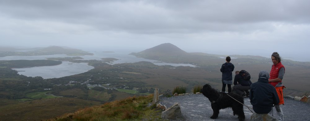 One of the viewing platforms on the path up to Diamond Mountain from the Connemra National Park Centre, Co. Galway, Ireland