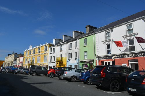 fine houses on Main Street, Clifden, 'Off the Square Restaurant'. Clifden Town, Connemara, Co. Galway, Ireland