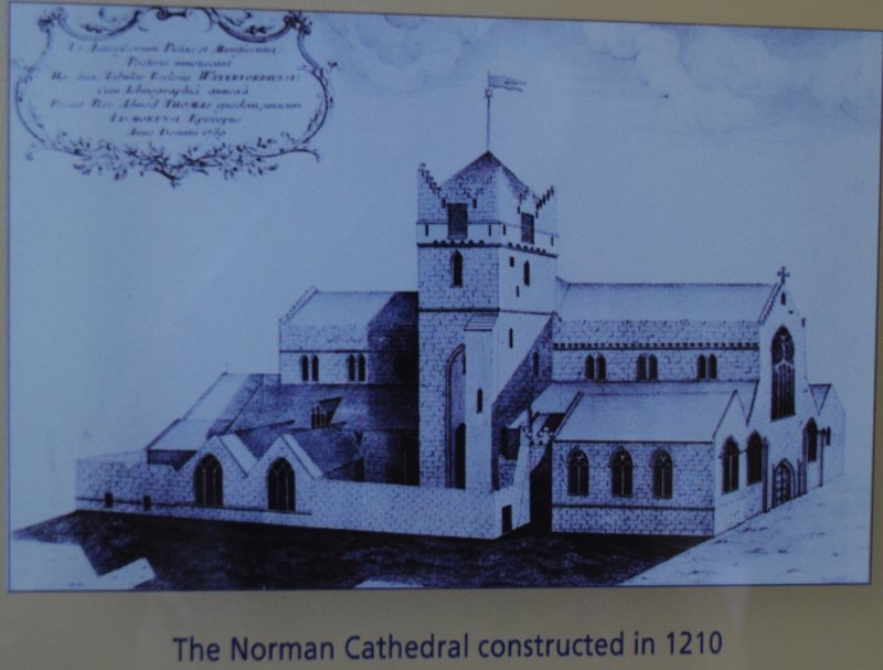 An old print of the original medieval Christ Church Cathedral Waterford