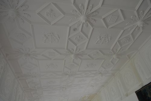 part of the finely decorated plaster ceiling of the Long Gallery in Ormond Castle, Carrick-on-Suir
