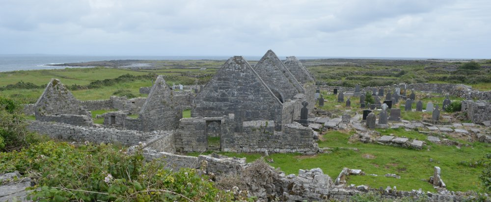 Na Seacht Teampaill (The Seven Churches) early Christian site Trip to Inishmore (Inis Mor), Arran Islands, Co. Clare, Ireland, Wild Atlantic Way
