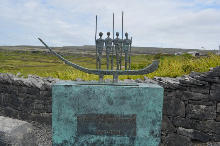 Memorial to the writer Liam O�Flaherty, Trip to Inishmore (Inis Mor), Arran Islands, Co. Clare, Ireland, Wild Atlantic Way