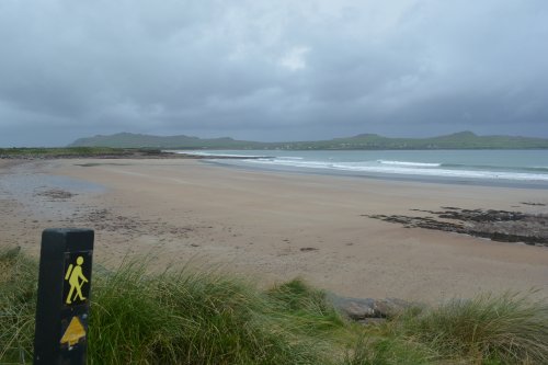 The Dingle Way footpath passes above Wine Strand, Dingle Peninsula, Co. Kerry, Ireland