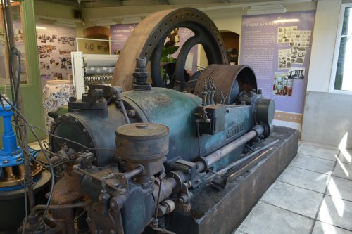 old turbine generator in the mill of the Nicholas Mosse Pottery, Bennettsbridge, Co. Kilkenny, Ireland