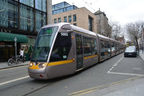 
The Luas Tram near St Stephen's Green, Dublin