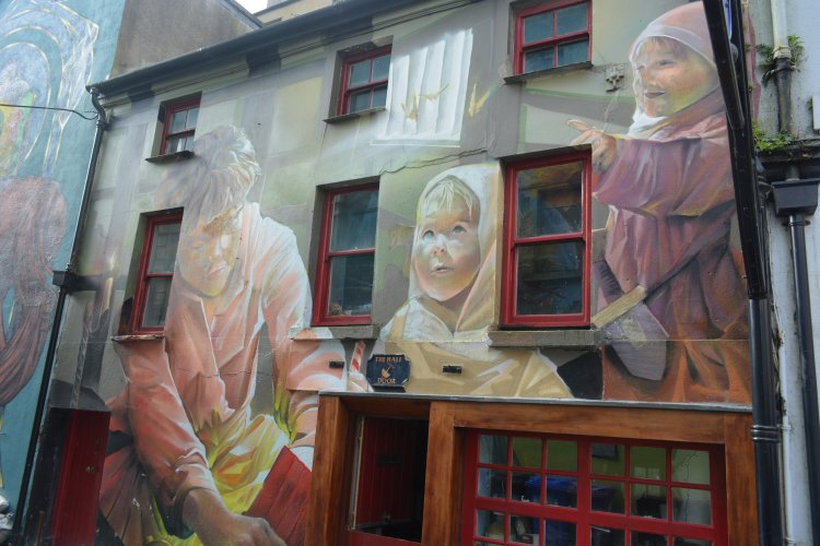 Some of the street art murals in Conduit Lane, New Ross, Co. Wexford, Ireland