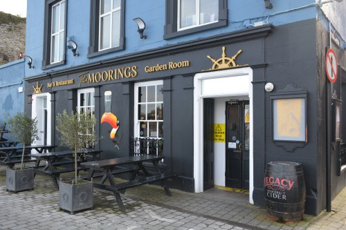 The Moorings pub on Davitt's Quay in Dungarvan, Co. Waterford, Ireland